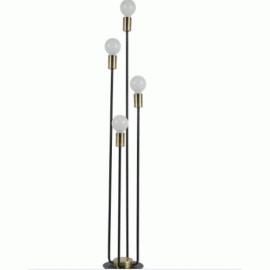 Lexi Lighting-Roma Floor Lamp - Black+Anique Brass